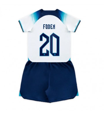 England Phil Foden #20 Replika Babytøj Hjemmebanesæt Børn VM 2022 Kortærmet (+ Korte bukser)